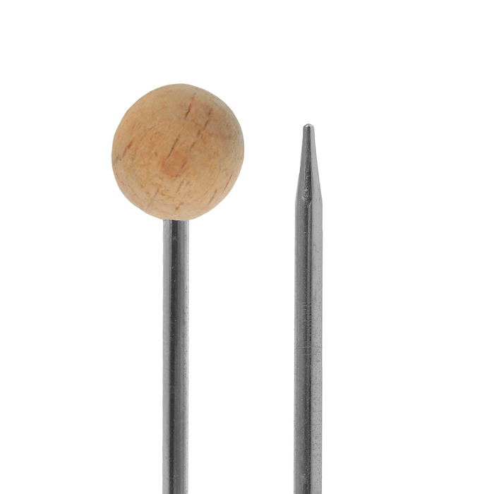 Спицы для вязания, с ограничителем, d=3мм, 35см, 2шт