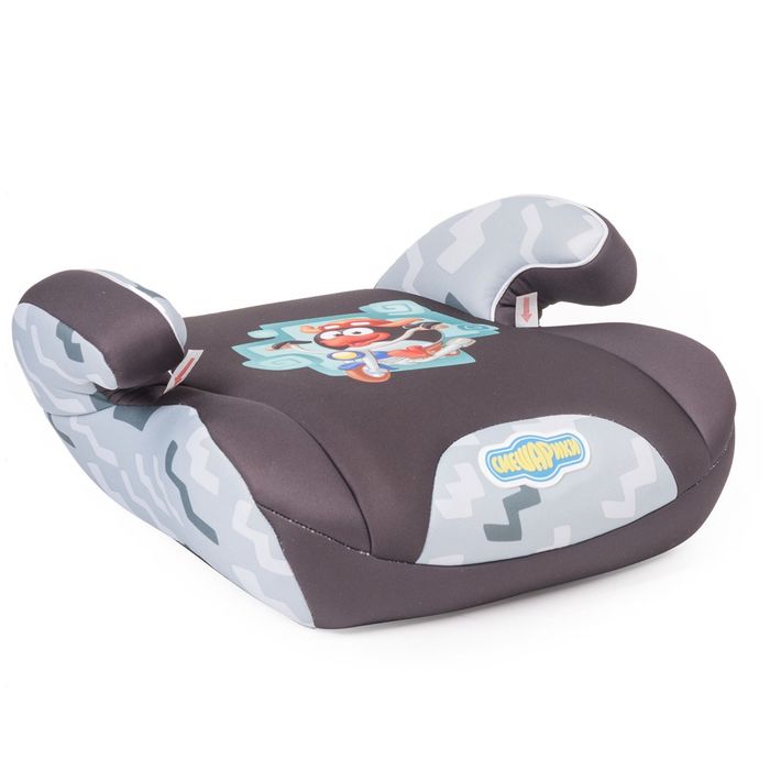 Детское кресло-бустер "Смешарики", группы 2/3 (15-36 кг/3-12 лет), полиэстер, поролон 3 см, цвет чёрный/тёмно-серый, SM/DK-500 Pin