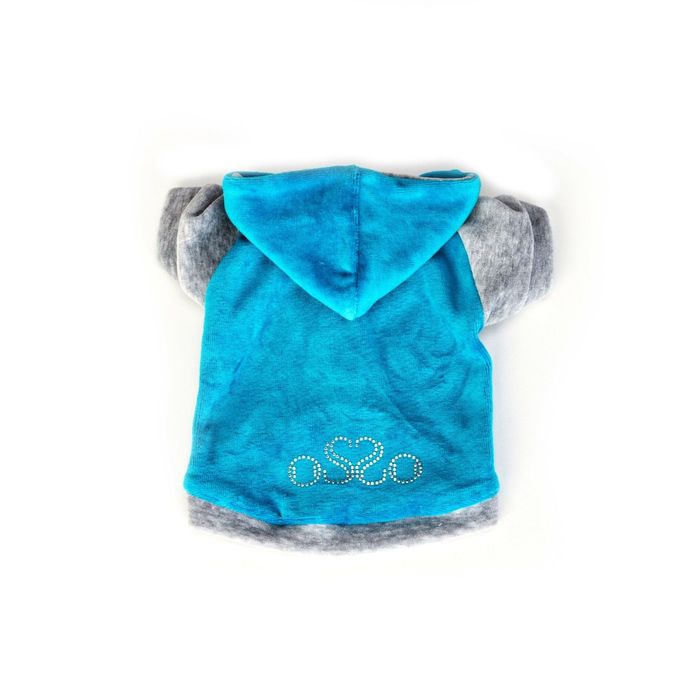 Толстовка из велюра с капюшоном OSSO, 22 (длина изделия 18-19 см, ОГ 32-34 см), микс