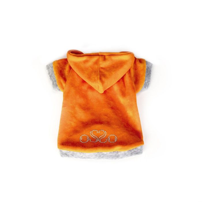 Толстовка из велюра с капюшоном OSSO, 35 (длина изделия 30-32 см, ОГ 43-45 см), микс