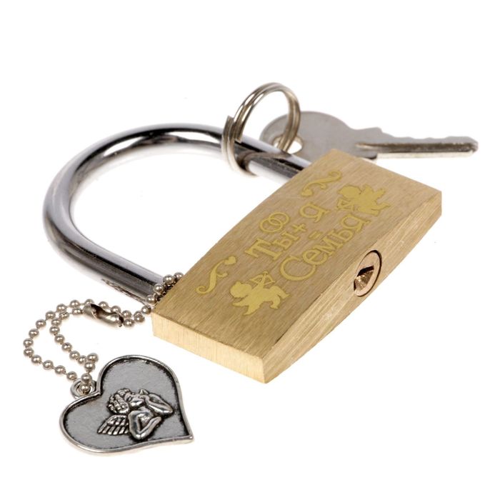 Замок свадебный с доп. элементом "Ты + Я = Семья"