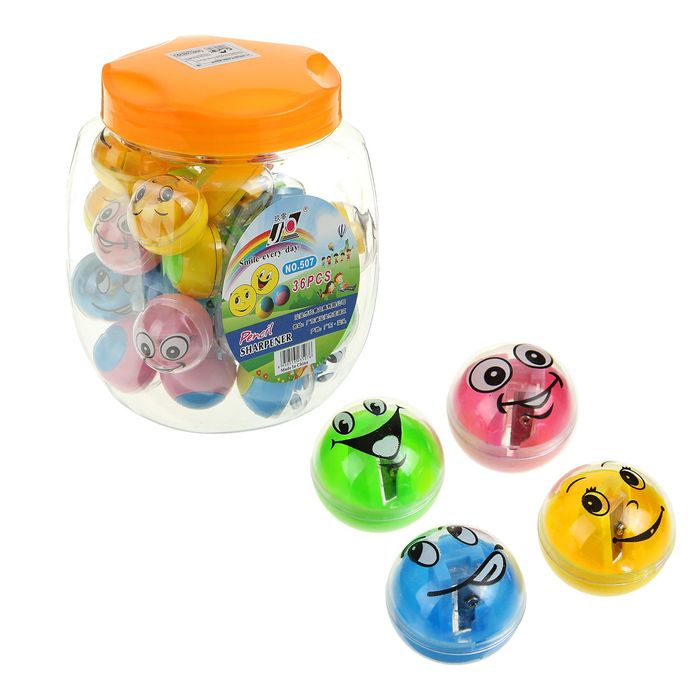 Точилка МИКС с контейнером Смайл