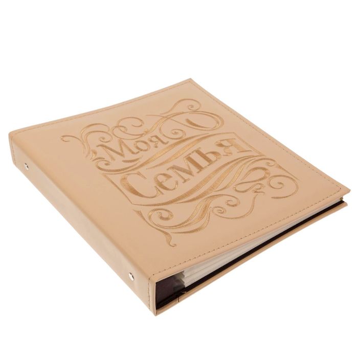 Фотоальбом с вышивкой в подарочной коробке "Вместе навсегда", экокожа, 20 магнитных листов