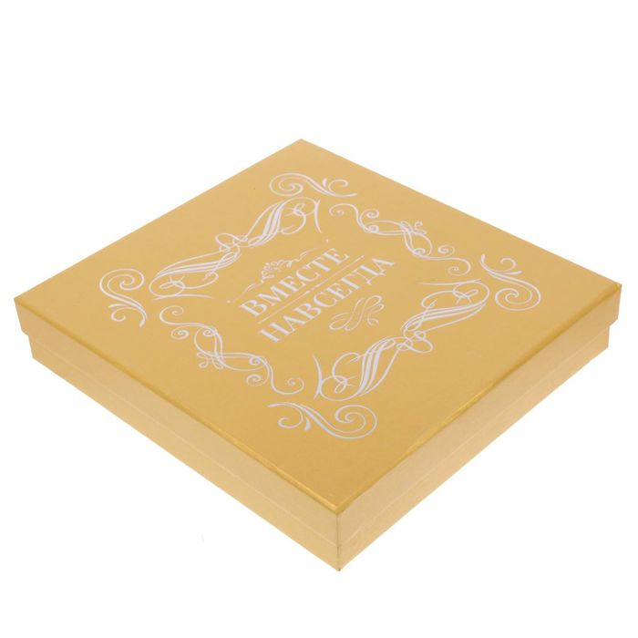 Фотоальбом с вышивкой в подарочной коробке "Вместе навсегда", экокожа, 20 магнитных листов