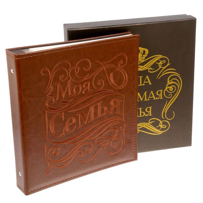 Фотоальбом на 20 магнитных листов "Наша любимая семья", экокожа
