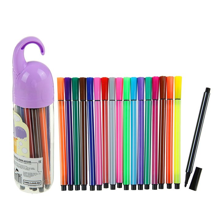 Фломастеры 18цв Полоски в тубусе Слон