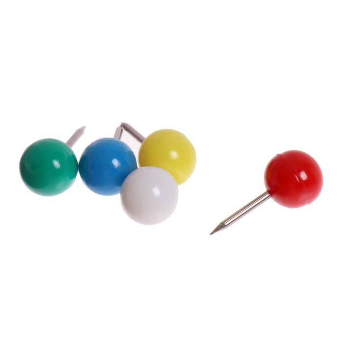 фото Кнопки силовые, шарики, цветные, 50 штук, brauberg , в картонной коробке