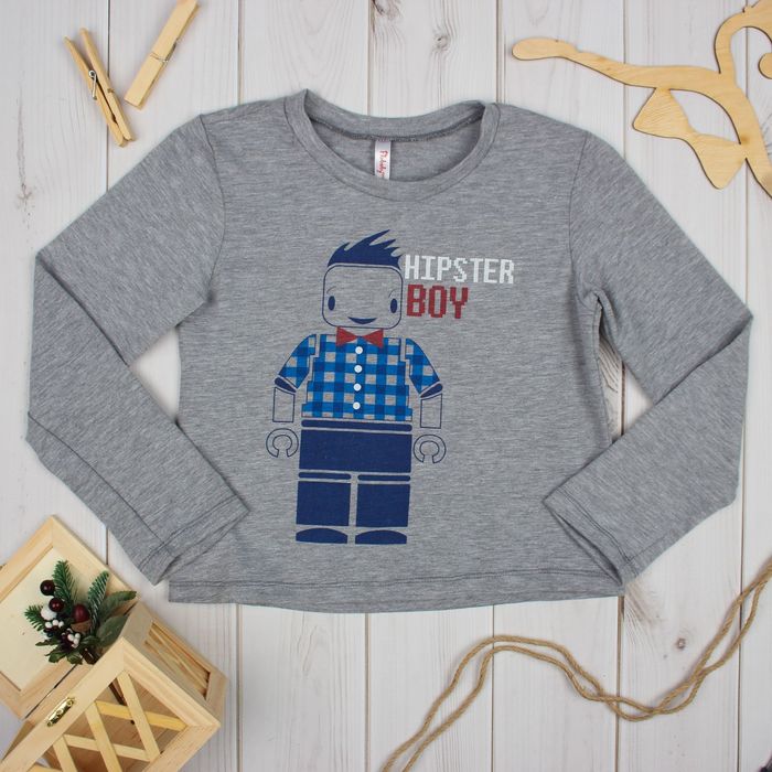 Джемпер для мальчика, рост 98 см, цвет серый меланж