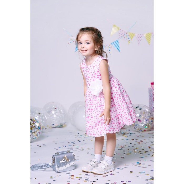 Платье нарядное для девочки, рост 110 см, цвет белый/розовый