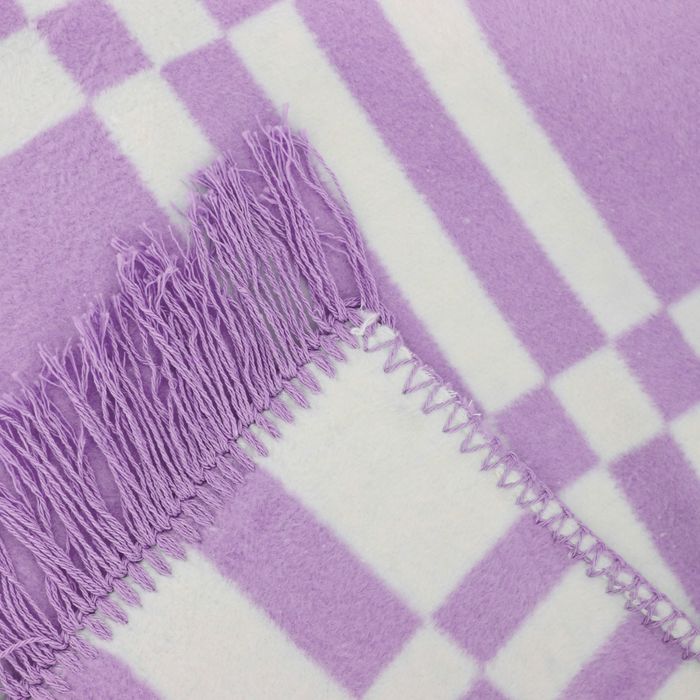 Плед Arya 130Х170 Checked цв. лиловый, 60% хлопок, 40% акрил, 500 г/м