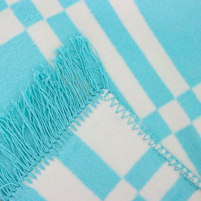 Плед Arya 130Х170 Checked цв. бирюзовый, 60% хлопок, 40% акрил, 500 г/м