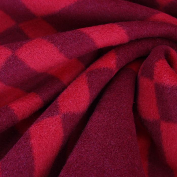 Плед Arya 130Х170 Checked цв. красный, 60% хлопок, 40% акрил, 500 г/м