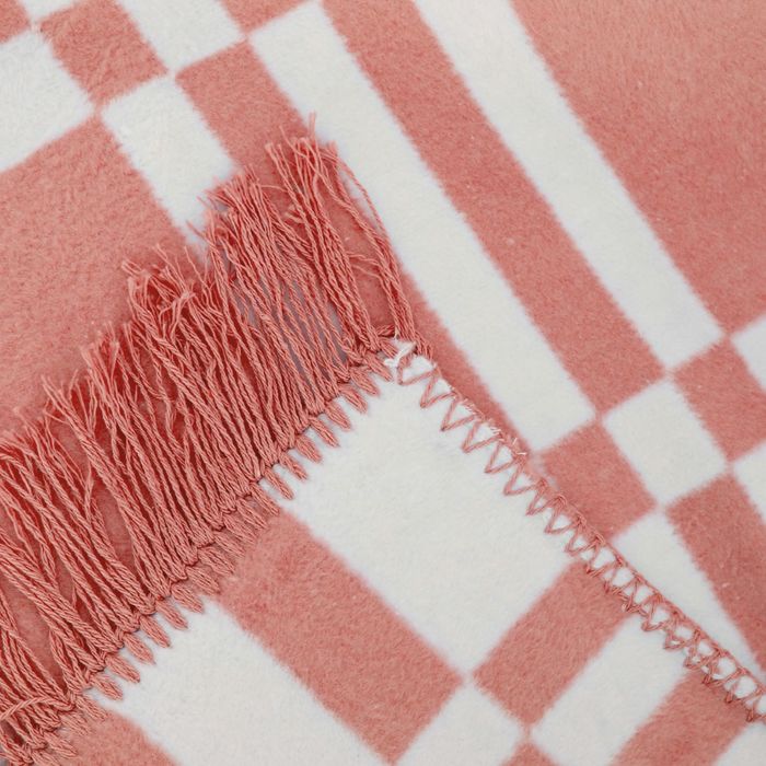 Плед Arya 130Х170 Checked цв.розовый, 60% хлопок, 40% акрил, 500 г/м