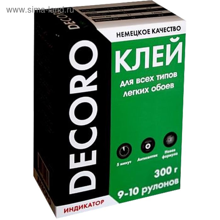 Клей для всех типов лёгких обоев Decoro ART 100-300 А, 300 г (на 9-10 рулонов)