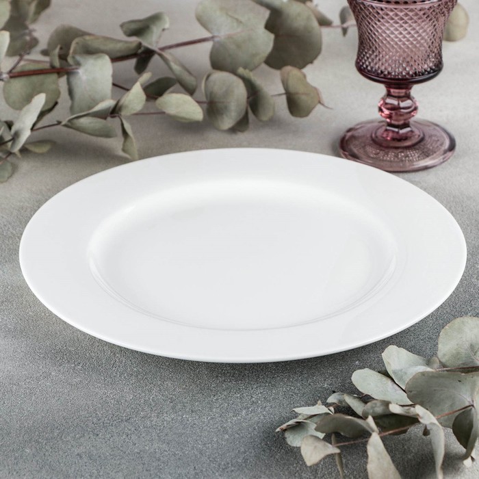 Тарелка фарфоровая обеденная Wilmax Stella Pro, d=27 см, цвет белый тарелка фарфоровая обеденная золотая линия d 27 см цвет белый