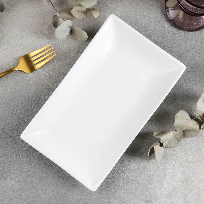 Блюдо фарфоровое Wilmax, 22,5×13 см, цвет белый блюдо фарфоровое прямоугольное wilmax 19×9 5 см цвет белый