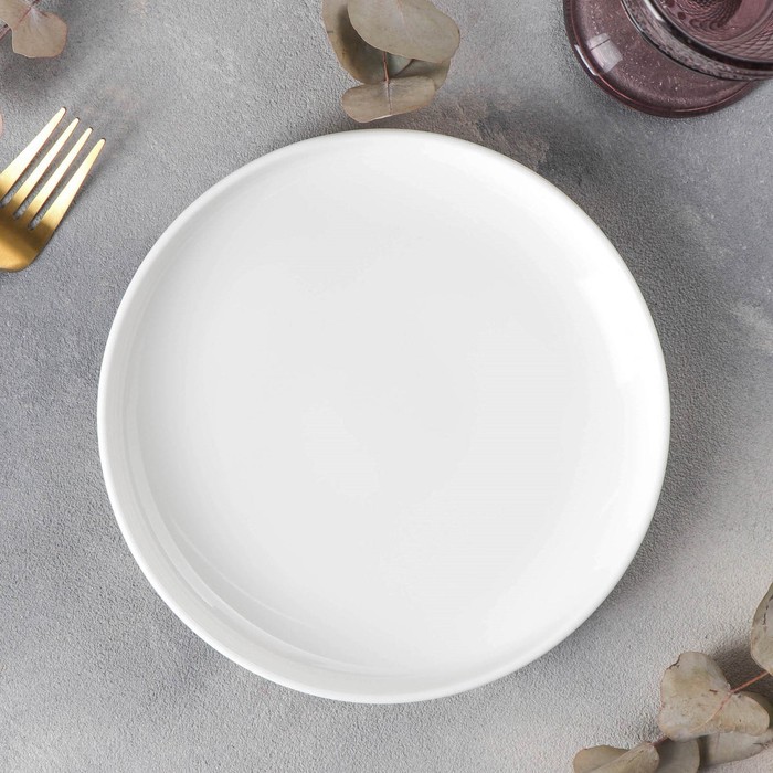Тарелка фарфоровая Wilmax, d=19 см, цвет белый тарелка фарфоровая десертная wilmax юлия высоцкая d 20 см цвет белый