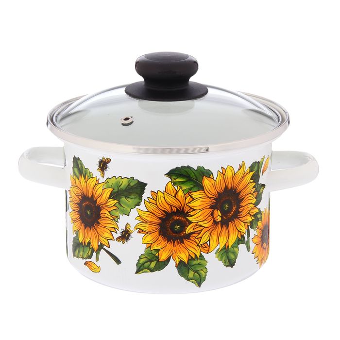 Кастрюля со стеклянной крышкой 2 л "Солнце"