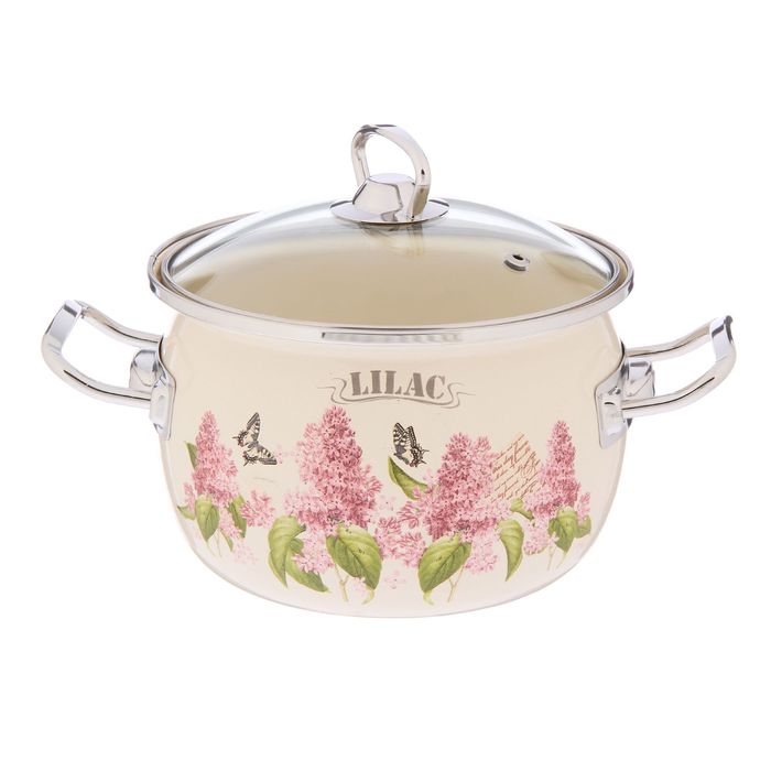 Кастрюля со стеклянной крышкой 2,5 л "Лилак"
