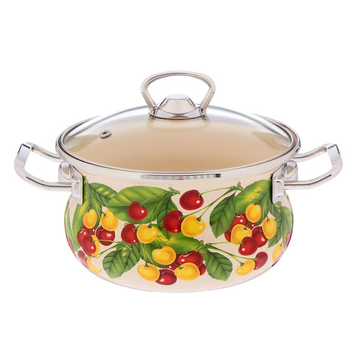 Кастрюля со стеклянной крышкой 1,5 л "Бежевая вкусняшка"