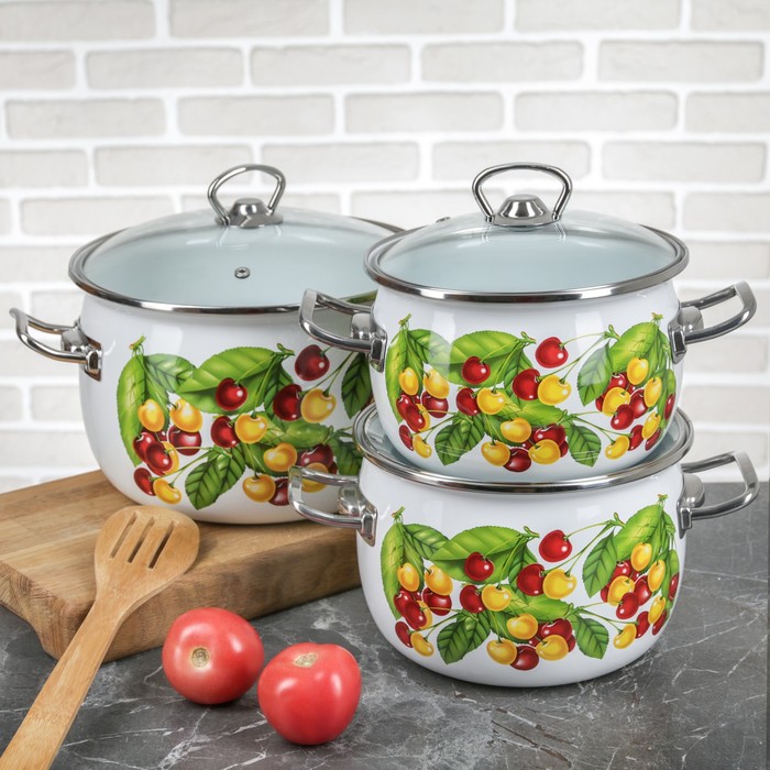 Набор кастрюль "Вкусняшка", 3 шт: 2,5 л, 3,5 л, 5 л