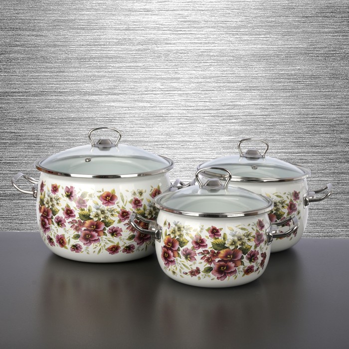 Набор кастрюль "Джулия", 3 шт: 2,5 л, 3,5 л, 5 л