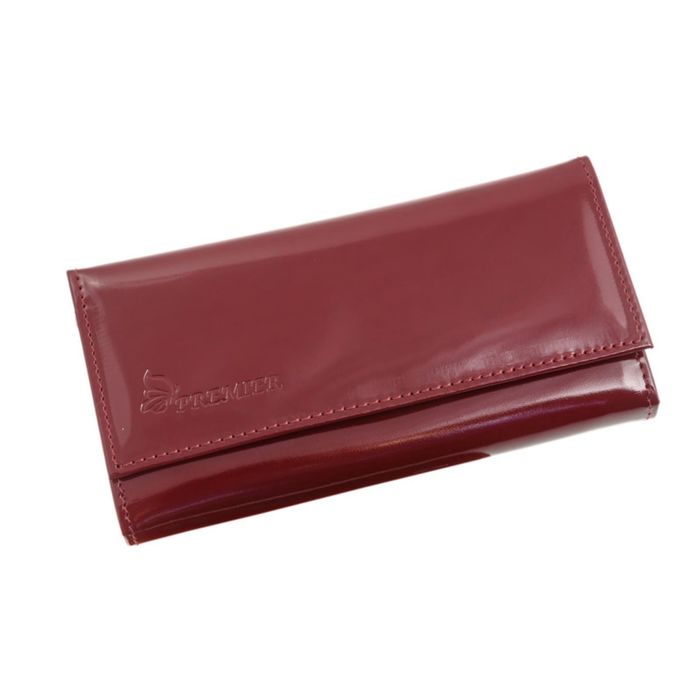 Портмоне женское на кнопке, 2 отдела для купюр, для монет, для кредитных карт, цвет красный