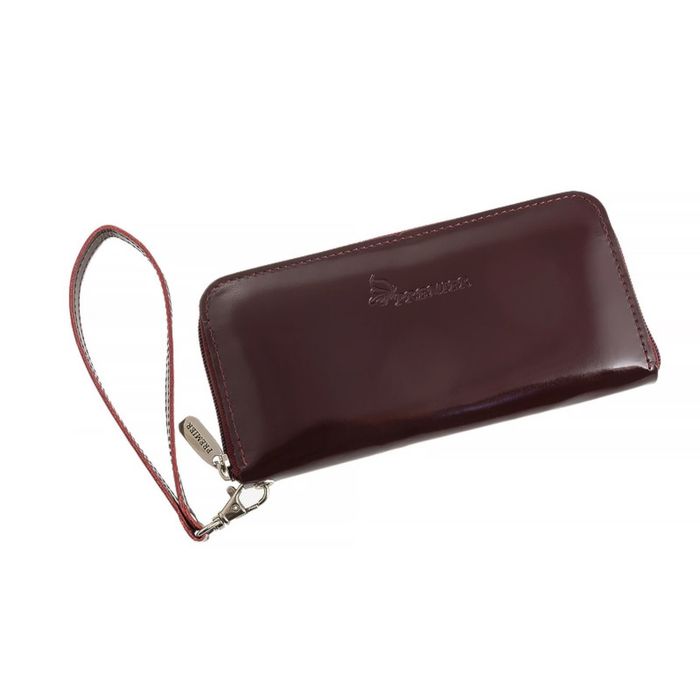 Портмоне женское на молнии, 3 отдела для купюр, для монет, для кредитных карт, цвет бордовый
