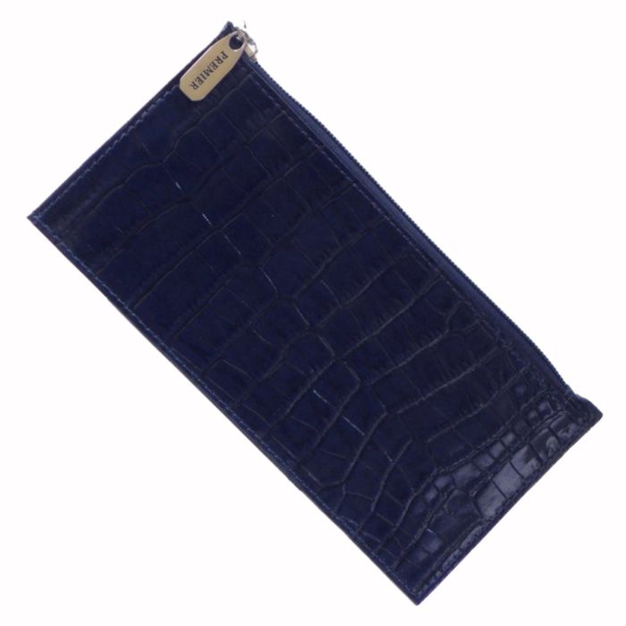 Кошелёк женский на молнии, отдел для купюр, для кредитных карт, внешний карман, цвет синий