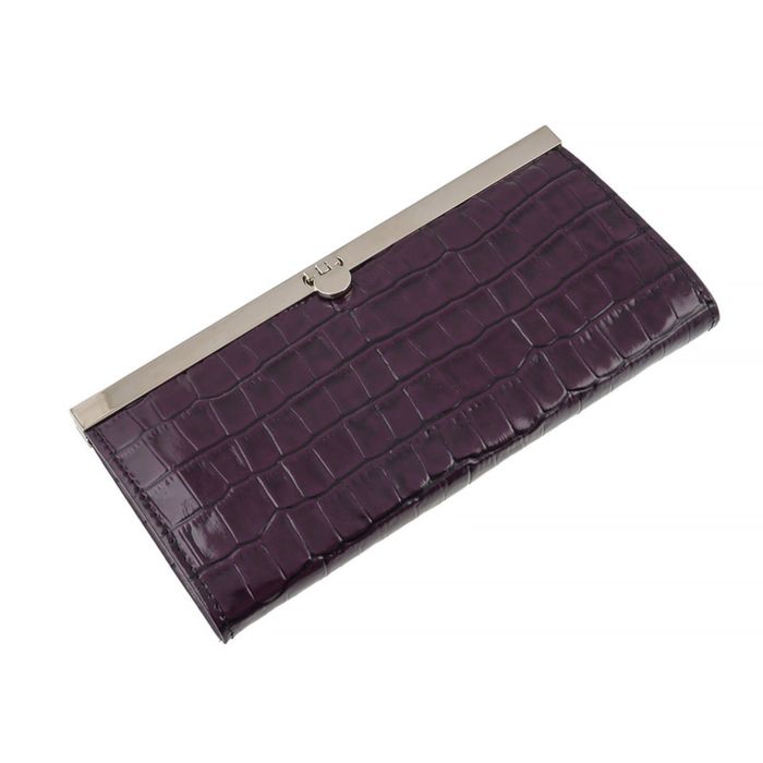 Кошелёк женский на кнопке, 3 отдела для купюр, для монет, для кредитных карт, цвет фиолетовый