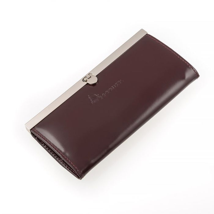 Кошелёк женский на кнопке, 3 отдела для купюр, для монет, для кредитных карт, цвет бордовый