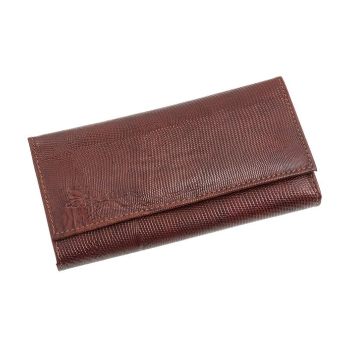 Портмоне женское на кнопке, 2 отдела для купюр, для монет, для кредитных карт, цвет коричневый