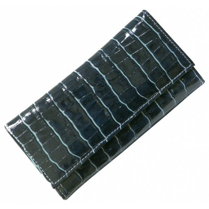 Портмоне женское на кнопке, 2 отдела для купюр, для монет, для кредитных карт, цвет синий