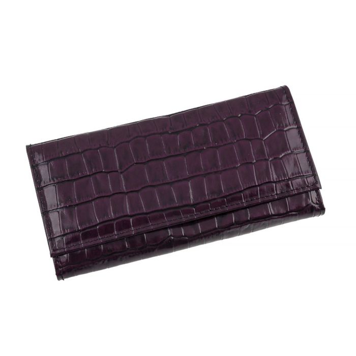 Портмоне женское на кнопке, 3 отдела для купюр, для монет, для кредитных карт, цвет фиолетовый