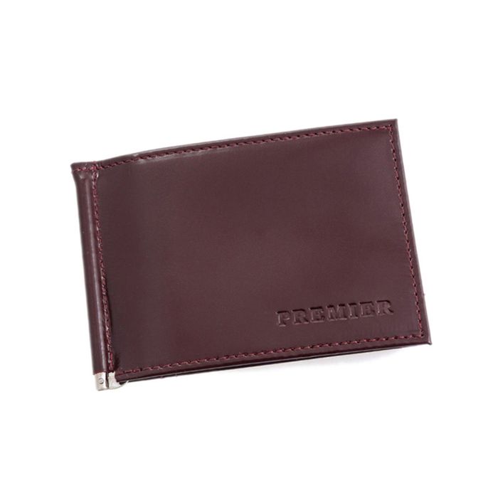 Зажим для денег, отдел для карт, монет, цвет бордовый