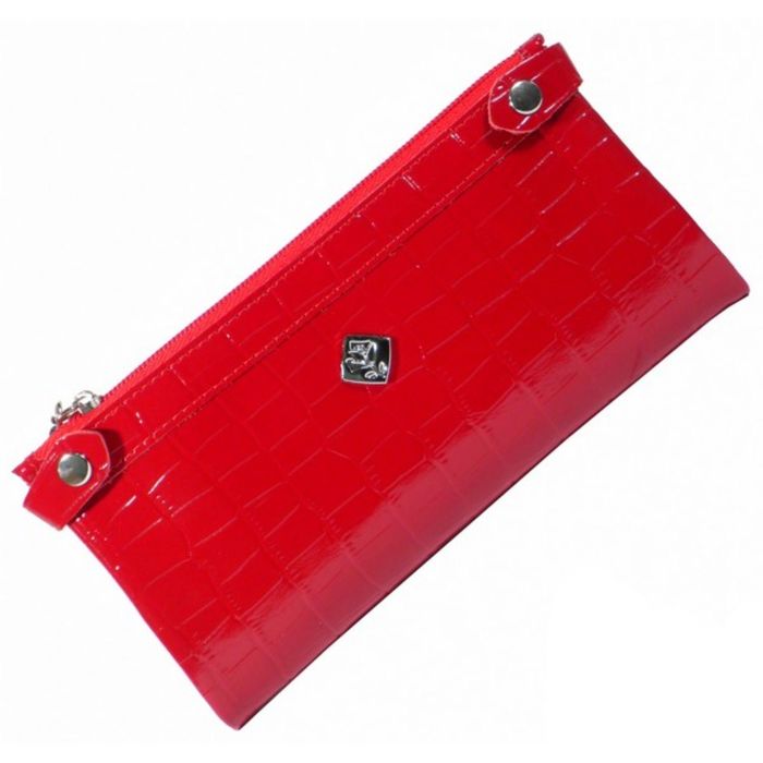 Портмоне женское, 3 отдела для купюр, для монет, для кредитных карт, цвет красный