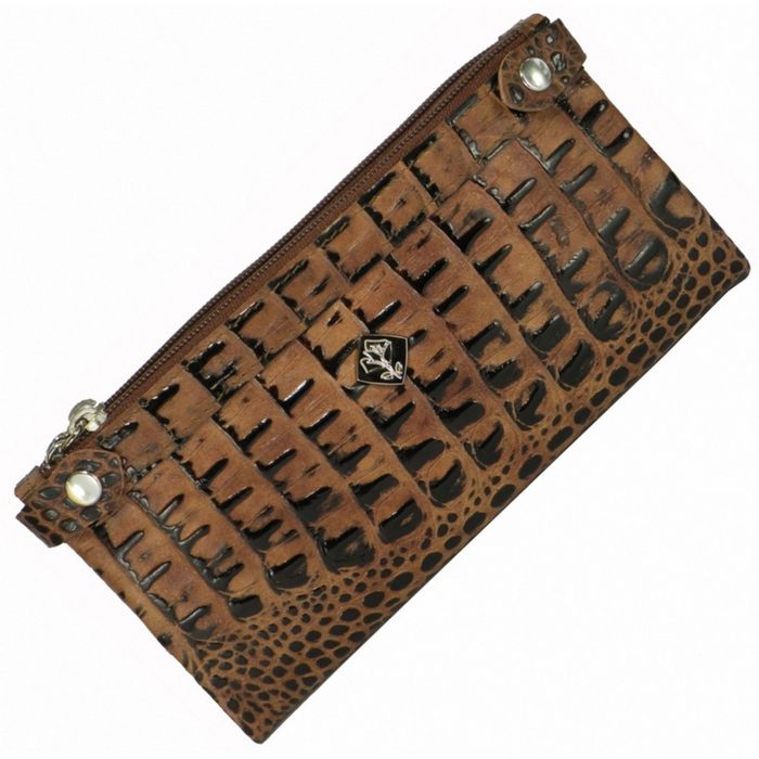 Кошелёк женский, 2 отдела для купюр, для монет, для кредитных карт, цвет коричневый