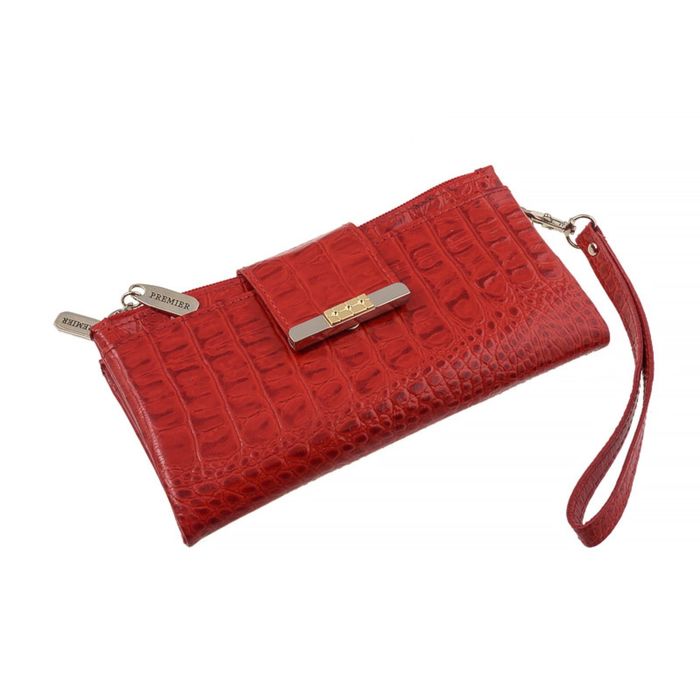 Кошелёк женский на кнопке, 3 отдела для купюр, для монет, для кредитных карт, цвет красный