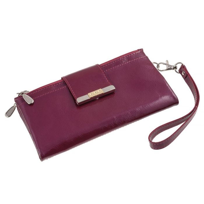 Кошелёк женский, 2 отдела для купюр, для монет, для кредитных карт, цвет фиолетовый