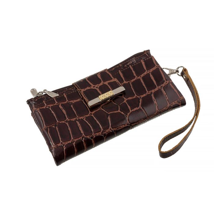 Кошелёк женский, 2 отдела для купюр, для монет, для кредитных карт, цвет коричневый