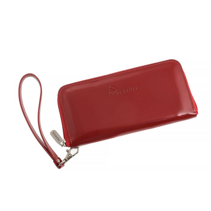 Кошелёк женский на молнии, 3 отдела для купюр, для монет, для кредитных карт, цвет красный