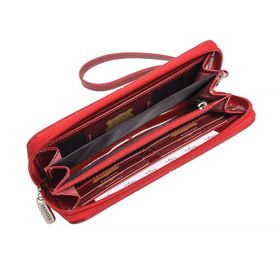 

Кошелёк женский на молнии, 3 отдела для купюр, для монет, для кредитных карт, цвет красный