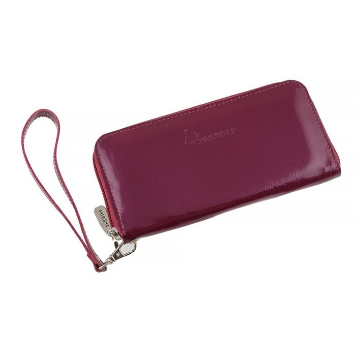 Портмоне женское на молнии, 3 отдела для купюр, для монет, для кредитных карт, цвет фиолетовый