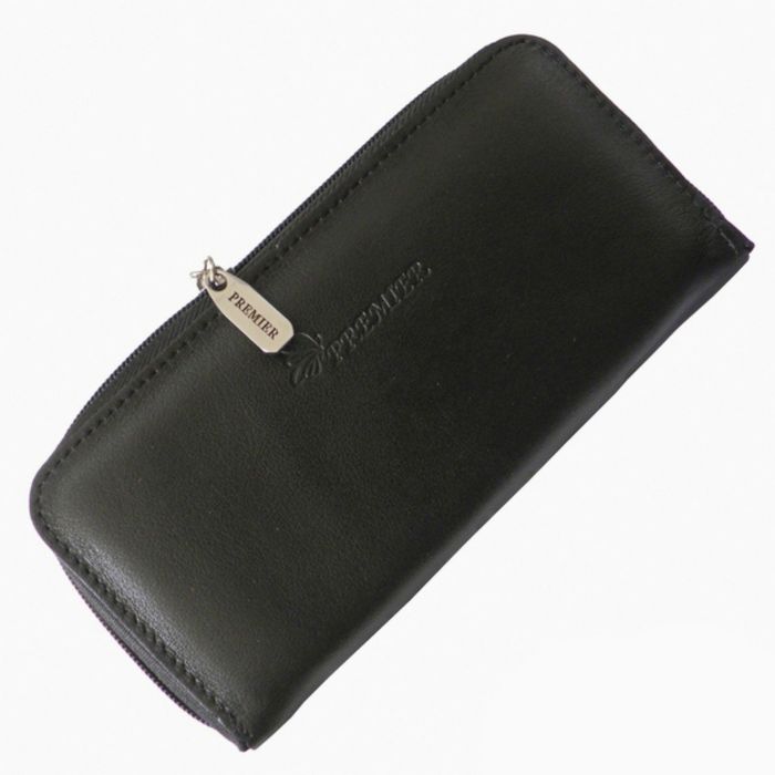 Портмоне женское на молнии, 3 отдела для купюр, для монет, для кредитных карт, цвет чёрный