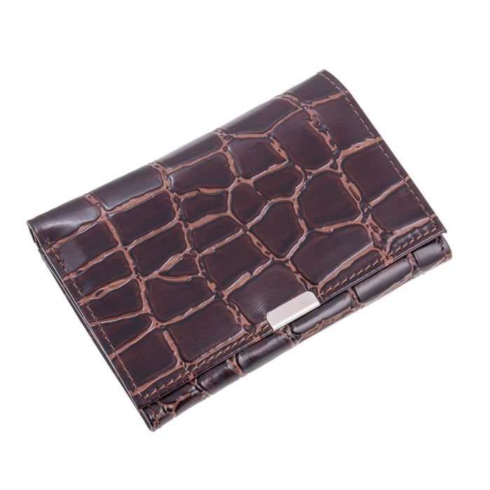 Портмоне женское на кнопке, отдел для купюр, для монет, для кредитных карт, цвет коричневый