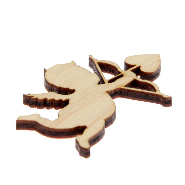 Декоративный элемент из фанеры "Амур с луком и стрелами" 3,5х5х0,4см (ДЕК-020)