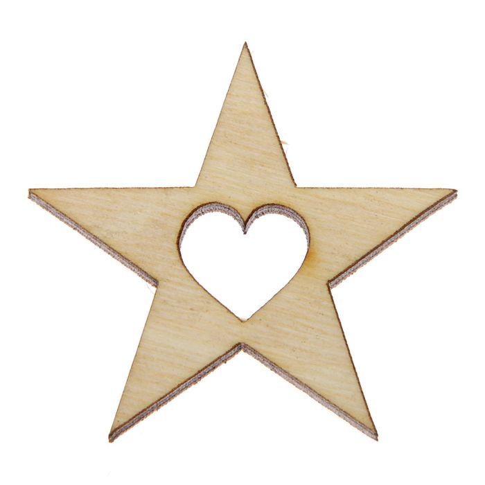 Декоративный элемент из фанеры "Звездочка" 4х4х0,4см (ДЕК-024)