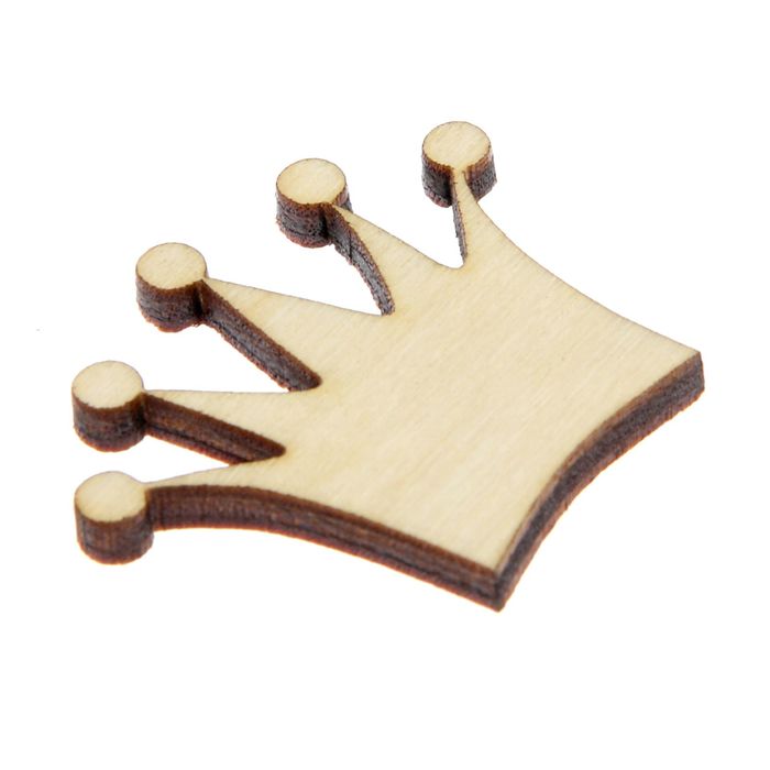 Декоративный элемент из фанеры "Корона" 3,5х4х0,4см (ДЕК-025)