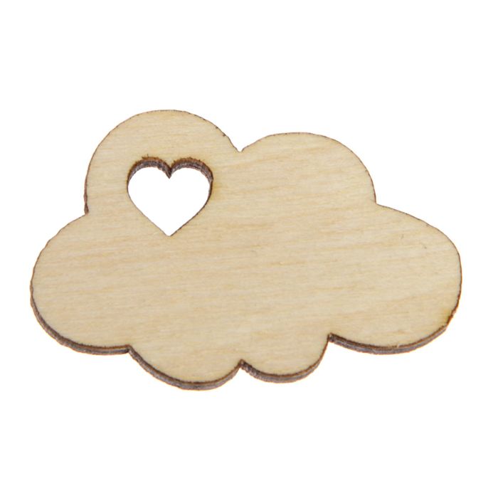 Декоративный элемент из фанеры "Облачко"  2,5х3,8х0,4см (ДЕК-027)