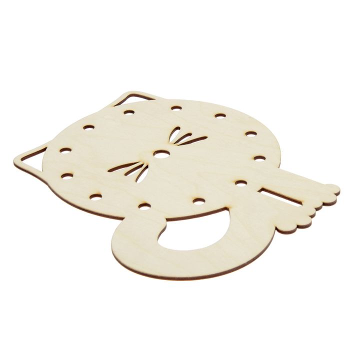 Основа для часов из фанеры "Котик" d=25см, толщина 0,4см (ЗДЧ-005)